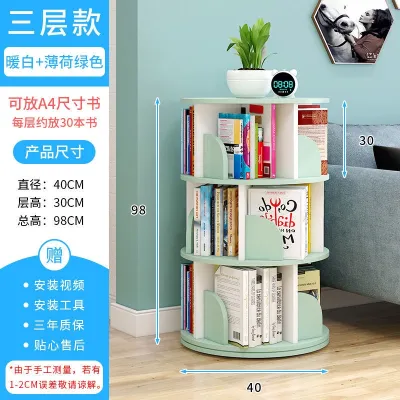 Simple Revolving Book Shelf Childrens Book Shelf Household Space Saving Landing Student Creative Storage Bookcase WE0C