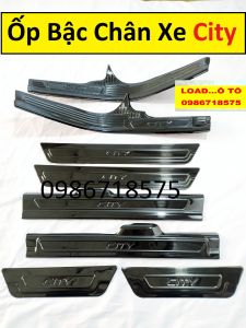 Ốp Bậc Cửa Nẹp Bước Chân Trong Ngoài Xe Honda City 2023-2018 Chất Liệu Titan
