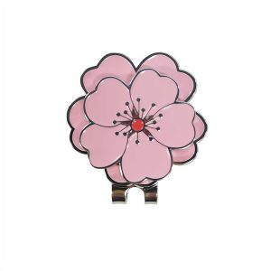 RUO R One Putt Practical ic Accessories For Golfer Aiming Tool Hat Marker Pink Flower Golf Hat Clip Golf Putting Alignment Ball Position Mark