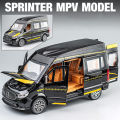 1:24ล้อแม็กรถบัส Sprinter MPV Van ล้อแม็กรถของเล่น D Iecast MPV รุ่นแสงเสียงดึงกลับเด็กของขวัญเด็กสำหรับของเล่น. 