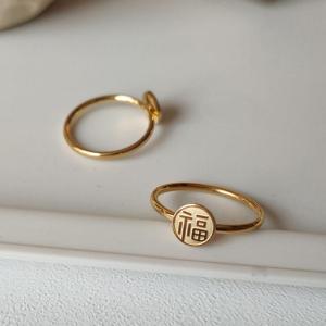 Cincin Keberuntungan Premium Wanita dari Baja Titanium Tahan Air Tahan Karat Tahan Luntur