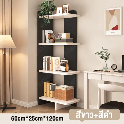 IM ตู้โชว์ ชั้นวางของไม้ ชั้นวางหนังสือหลายชั้น ชั้นวางของไม้ ชั้นวางสีน้ำตาล ชั้นวางของมินิมอล Book Shelf