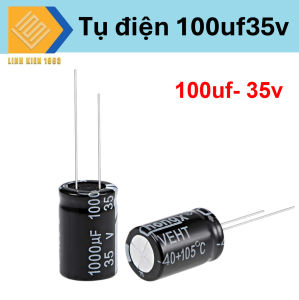 Tụ điện 100uf35v màu đen chân cắm thẳng( 10 con)