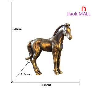 Jiaok MALL Antique Brass Solid Long Tail Horse Figurines Miniatures Feng Shui Ornaments Copper Zodiac Animal Mini Desktop Decoration Crafts
