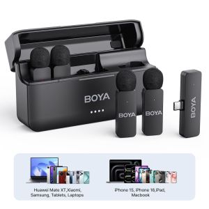 Boya BY-V4U Không Dây Lavalier micrô cho Iphone điện thoại Android PC video Youtube Ghi Âm Vlog phát trực tiếp Phỏng Vấn
