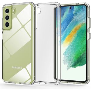 เคสคริสตัลใสเคสแข็งกันกระแทกสำหรับ Samsung Galaxy S21 FE 5G S21 Ultra S21 + ไม่ให้มีสีเหลือง
