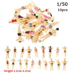 DOWNA 10Pcs Tỷ lệ 1:100/1:150/1:200/1:75/1:50 Các Tư Thế Khác Nhau Nhựa Thu nhỏ Những người bơi lội  Đầy màu sắc Mô hình người bơi lội