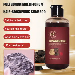Polygonum multiflorum shampoo for black and shiny hair/anti-dandruff and anti-itching/moisturizing and moisturizing/silicone-free shampoo to reduce gray hair and promote hair health