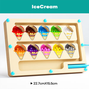 Bevavar Magnetic Matching Maze Board Game Color and Number Sorting Toy for Kids Early Learning Counting Skill Toys