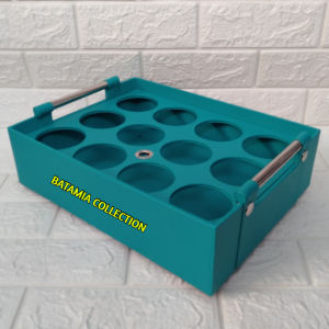 Tempat Aqua Gelas Botol Multifungsi 2 In 1 + Nampan Tray Kulit Sintetis Keranjang Air Mineral Gelas Cup Kotak Aqua Gelas Wadah Aqua Gelas Rak Aqua Gelas Tempat Penyimpanan Aqua Gelas Keranjang Air Mineral