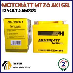 Aki Motor Vario 125/150/PCX 125/150/CBR 150/Supra GTR/Beat ISS/Scoopy donat/Satria FU/CRF/Sonic/Raider/New n max/New Aerox Motobatt MTZ6V Original Aki GEL
