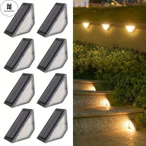 WH 1PCS LED Solar Step Lights Outdoor Waterproof Warm Stair Lights for Yard Pathway Patio Garden Sidewalk Front Door Yard Path Decorative Lighting