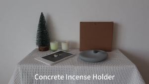 FFBH Incense Burner Cement Incense Plug Plate Home Decoration Yoga Meditation stoneware Incense Holder Handmade Meditation Gift R7Q2P
