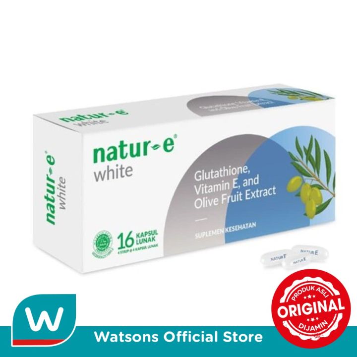 natur e glutathione NATUR-E White Soft Capsule 16s Suplemen Kulit Moisturizing Glutathione  Untuk Kulit Multivitamin Watsons - Lazada