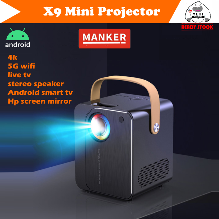Maker X9 Android Smart Projector Mini 5000 Lumens HD 4K WiFi LED ...