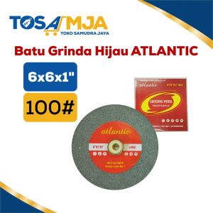 BATU GERINDA HIJAU ATLANTIC 6x1x1" inch GRIT #80 #100 #120 / BATU GRINDA ALAM ASAH MESIN DUDUK