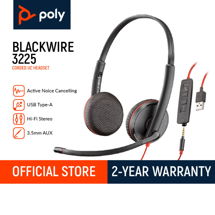 Plantronics Blackwire 3225 USB-A with 3.5mm Stereo Headset | Lazada PH