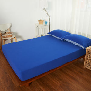 Cotton Pure™ Klein Blue Jersey Cotton Fitted Sheet Set