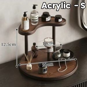 Multi‑Layer Wooden Cosmetic Organizer Desktop Skincare Perfume Storage Rack Makeup Display Stand