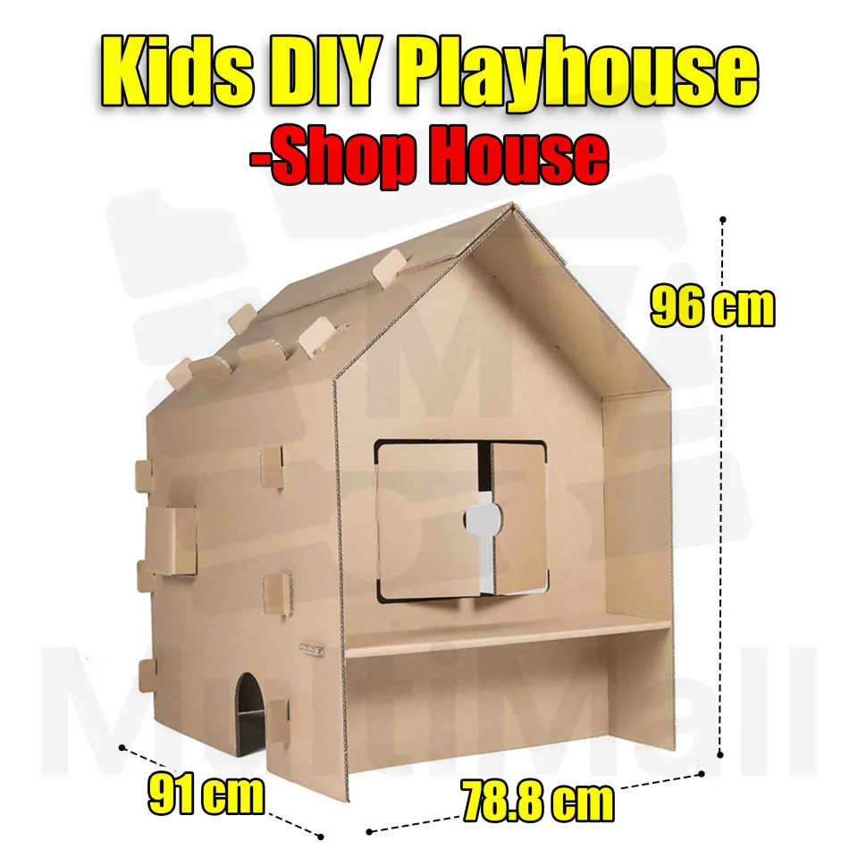 Kid Cardboard Play House| House Kids Fun DIY Craft For Kids