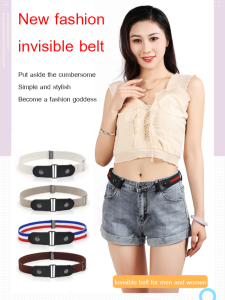 Mens and Womens Jeans Stretch Slim Invisible Lazy Belt