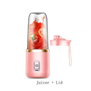 KAKA USB Charging Electric Juicer Juice Maker Blue/Pink Fruit Juicer Cup Household 400ml Smoothie Blender Milkshake