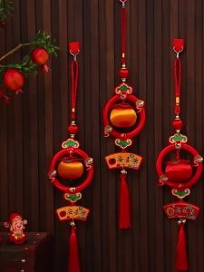 2026 Chinese New Year Hanging Decoration Ornaments  May the Year of the Horse bring peace and joy   Persimmon Wish Pendant  CNY Hanging Pendant Home Decor for Living Room Door Wall Decorations