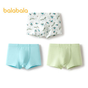 Balabala Boys Underwear Boxer Cotton Childrens Boxer Shorts out Pp Baby Antibacterial Cute Three Pack