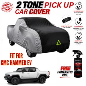 2-Tone Heavy Duty PICK UP CAR Cover for GMC Hammer EV –Waterproof UV Protection Outdoor Cover Windproof w/FANTASTIC XML