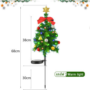 🎄ไฟต้นคริสต์มาสพลังงานแสงอาทิตย์ โคมไฟ Led โซล่าเซลล์ กันน้ำได้ ไฟสนามหญ้าเส้นทางภูมิทัศน์