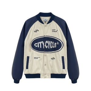 Áo Khoác Varsity Local Brand Orbit City Cycle 2 lớp nỉ nhung phối da nam nữ form rộng oversize