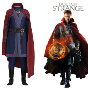 1set of Marvels Doctor Strange theme Cosplay Costume Steve Red Cloak Robe Halloween Carnival Suit For Kids Party Costume Boys And Girls Birthday Gifts