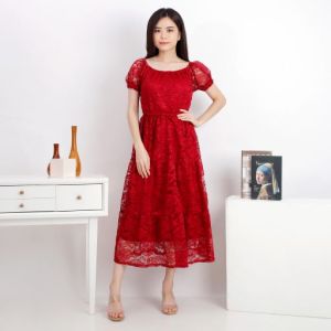 Dress Pesta / Dress kondangan / Dress Bridesmaid / Dress Brukat CLAUDIA