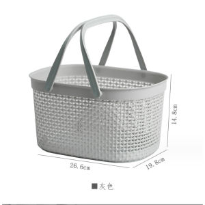 Portable Bath Basket Plastic Toiletry Storage Basket With Handles Bathroom Sundries Organizer Bin