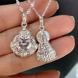 Vòng cổ Phật Bà Phật Di Lặc bạc s925 cho nam nữ vĩnh viễn bảo hành tại Thuylamshop