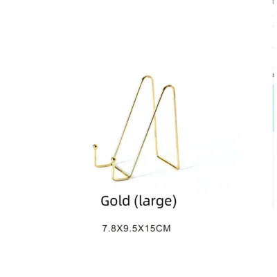 SOLOMEN🎀 Vintage Gold-Plated Display Stand - Multi-Functional Rack for Ceramic Plates Photos & Artworks Classic Home & Office Decor [READY STOCK]