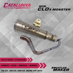 knalpot racing cld x monster kolong vario 125/150 scoopy beat fi karbu vario 110 mio j x ride 115/125 mio soul gt 125 mio m3 mio z genio beat fi karbu aerox 155 old new n max 155 old new pcx 150 160 adv 150