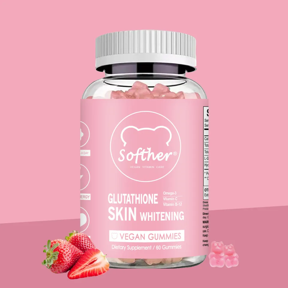 Softher Glutathione Skin Whitening Gummies Vitamin Collagen Skin Anti-Aging  Original Gummy White Beauty Fudge | Lazada PH