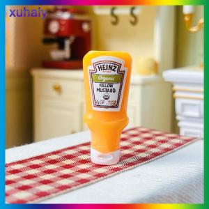 xuhaiy 4Pcs Dollhouse Miniature Strawberry Sauce Jam Jar Kitchen Food Accessories For Dolls House Decorations Kids Toys Gift