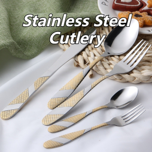 Stainless Steel Dinnerware Set Fork Spoon Knife Kitchen Cutlery Full Set For Dropshipping