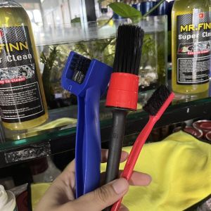 Combo Bộ Cọ Vệ Sinh Xe Gồm Cọ Rửa Xe + Bàn Chải Chà Sên 2 Đầu + Cọ Chi Tiết