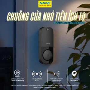 (MPE) Các loại chuông cửa: không dây không pin đèn Led cảm biến viền đèn Led đa sắc Tích hợp camera