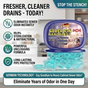 Drain Odor Eliminator Beads Kitchen Sink Deodorizer Toilet Sewer Smell Remover Long Lasting Fresh Crystals Bathroom Floor Drain Cleaner