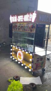 Xe Trưng Bầy - Xe Bán Hàng inox dày dặn -Xe Trà Sữa Chữ Nổi Đèn Lét Nhật Siêu Sáng miễn phí decan Cơ Khí Tân Ngọc Châu 0937.272.899