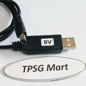 Cáp nguồn USB ra 9V (DC) / Dùng chuyển nguồn USB 5V ra 9V đầu cắm 5.5mm x 2.1mm (Dài 1 Mét)