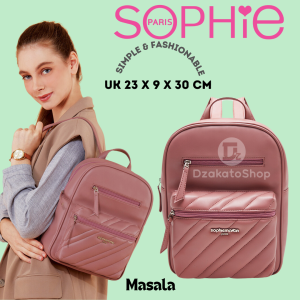 NEW Tas Ransel Wanita Sophie Martin Paris Korean Style Import Kekinian Katalog Terbaru  Capriolla Black dan Masala Pink Kasual Simpel Eksclusive Premium Backpack Sekolah Kuliah Hangout Pesta Mewah Branded Mahal Ukuran Jumbo Viral Cuci Gudang COD
