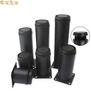 Onuobao 4pcs Stainless Steel Adjustable Sofa Legs Matte Black 5-25cm Height Adjustable Furniture Legs Metal Furniture Support Legs Cabinet Legs TV Cabinet Legs