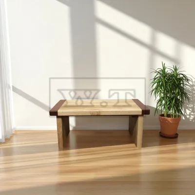 WT D Border 135 / 200 - Low Stool (Solid Wood)