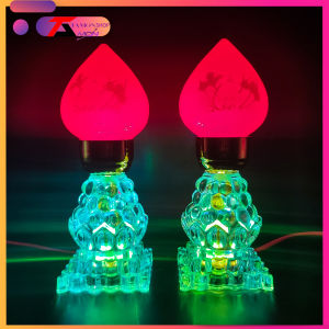 [Tặng kèm 2 bóng đèn] CẶP ĐÀO HOA SEN BÚP ĐÀI SEN THỜ CÚNG ĐÀI SEN QUAN ÂM đèn thờ cúng Bàn thờ gia tiên (TT7)