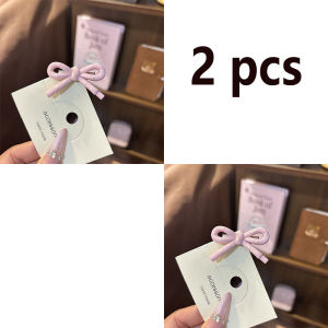 กิ๊บติดผมโบว์ลายจุดสีครีมสำหรับเด็กผู้หญิงน่ารัก